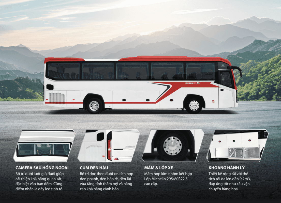 Bảng giá lăn bánh xe Kim Long 45 chỗ ngồi năm 2025 - Xe Miền Nam
